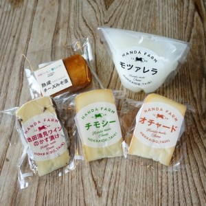 半田ファームの自家製チーズセット(5種各1個)【配送不可地域：離島】【1397181】