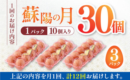 【全12回定期便】蘇陽の月 30個入り ( 10個入り × 3パック ) 熊本県産 山都町 たまご 卵 玉子 タマゴ 鶏卵 オムレツ 卵かけご飯 朝食 料理 人気 卵焼き【蘇陽農場】[YBE020]