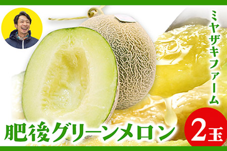 【先行予約】「ミヤザキファーム」 肥後グリーンメロン2玉 熊本県氷川町産《6月中旬-6月末頃出荷》