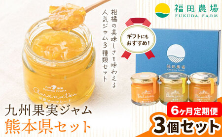 定期九州果実ジャム 熊本県セット 3個セット 6ヶ月定期便 デコポンジャム 甘夏マーマレード 晩白柚ジャム 1個あたり120g《30日以内に出荷予定(土日祝日除く)》