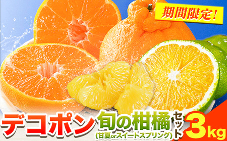 デコポン 2kg 旬の柑橘 1kg  詰め合わせ セット 合計 3kg 《2月中旬-4月上旬頃出荷》熊本県 津奈木町 デコポン でこぽん 甘夏 スイートスプリング みかん 柑橘 期間限定