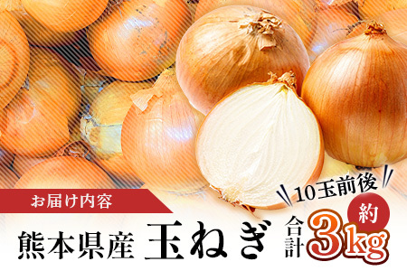 【先行予約】熊本県産 玉ねぎ 3kg (10玉前後) ≪2025年4月下旬から順次発送≫ 玉葱 野菜 数量限定 JAS たまねぎ オニオン 甘い ハンバーグ 肉じゃが 065-0635