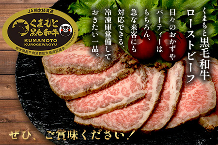 絶品! 熊本県産 黒毛和牛 ローストビーフ 500g 《 黒毛 和牛 100％ 国産 霜降り 赤身 ブランド牛 上質 ごちそう ロースト ビーフ 常備 冷凍 熊本県 》 113-0510