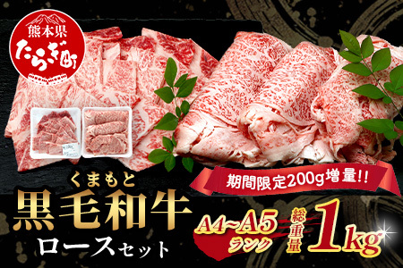 《2・3月発送 限定増量》A4・A5 くまもと黒毛和牛 ロース セット 計 1kg ( すき焼き / 焼肉 各500g ) 本場 熊本県 ブランド 牛 黒毛 和牛 厳選 大容量 1キロ 肉 上質 113-0533