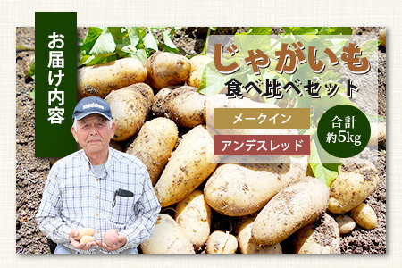 大森さんの じゃがいも 食べ比べセット 約5kg メークイン ／アンデスレッド 熊本県 多良木町 ジャガイモ じゃが芋 野菜 ポテト 芋 いも 数量限定 065-0701