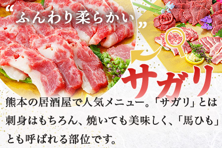 本場熊本 3種の馬刺し 300g【赤身・フタエゴ・サガリ各100g】 馬刺し 冷凍 馬肉 定番 熊本県 多良木町 ばさし 肉 赤身 121-0502
