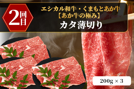 【定期便3回】エシカル和牛・くまもとあか牛《あか牛の極み》 スライス 定期便 (合計 1.6kg) SDGs 033-0517
