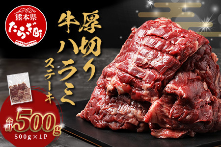 《年末発送》 厚切り 牛 ハラミ ステーキ【500g】12月寄附限定 タン先炭火焼付！ 牛肉 焼肉 年内発送 年内配送 067-0678-R712