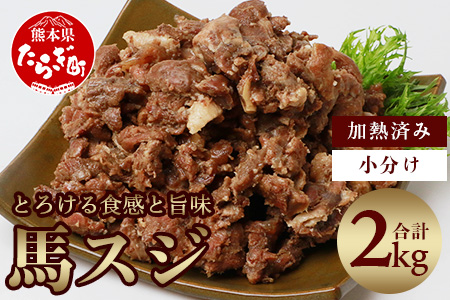  馬スジ 2kg ボイル済 馬肉 【 馬スジ 馬 スジ すじ 馬肉 ボイル ボイル済み 馬刺し すじ肉 馬すじ 加熱済 真空パック 真空 小分け 熊本県馬刺し 熊本県 熊本 多良木町 多良木 SQF認証 グルメ 冷凍 煮込み料理 おでん カレー 】 031-0097