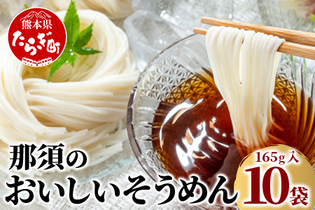 【3月終了】那須の おいしい そうめん 10袋（計1650g）【 涼 麺 冷やし ソーメン 夏 食欲増進 さっぱり 夏休みのランチ 】 076-0469