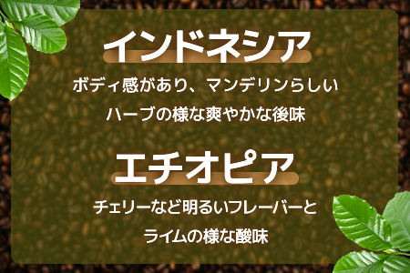 自家焙煎 オーガニック・コーヒー豆 2種 エチオピア・インドネシア 計400g 【 フェアトレード 珈琲 豆 豊かな香り マンデリン フレバ― ジッパー付き 】095-0001