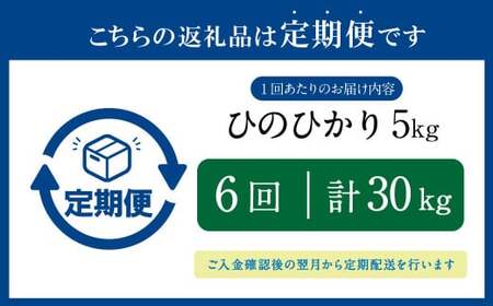 【定期便6回】ヒノヒカリ5kg×1袋