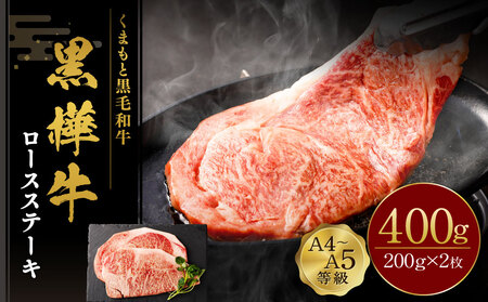くまもと黒毛和牛 杉本本店 黒樺牛 A4~A5等級 ロースステーキ 200g×2 計400g