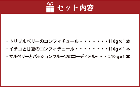 水上村のイチゴを使ったコンフィチュール2種と桑の実(マルベリー)のコーディアル