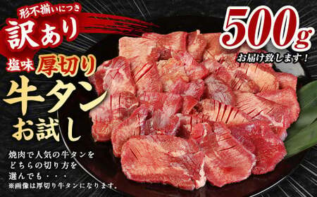  選べるお試し【訳あり】塩味厚切り牛タン 500g 厚切り 牛タン 肉 BBQ 焼肉 熊本県 水上村