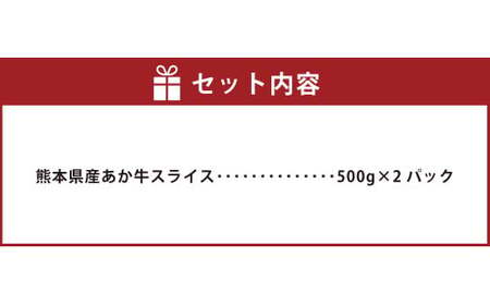 熊本県産あか牛スライス 約500g×2パック（計約1kg） 牛 肉 牛肉 あか牛 スライス 熊本県 水上村
