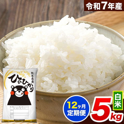 【12ヶ月定期便】令和7年産 白米 ひのひかり 5kg 定期便