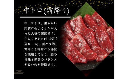 大トロ 中トロ(霜降り) 馬刺し食べ比べ100g