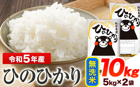 令和5年産 ひのひかり 10kg 5kg×2袋 《7-14営業日以内に出荷予定(土日祝除く)》 熊本県産 無洗米 ひの 送料無料 熊本県 山江村　訳あり OR FN-SupportProject OR 増量 OR 年末企画