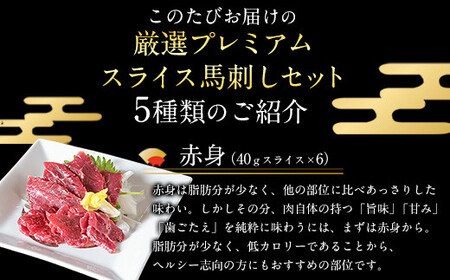 厳選プレミアムスライス馬刺しセット 1kg 馬肉 冷凍 《60日以内に出荷予定(土日祝除く)》 新鮮 さばきたて 真空パック 生食用 肉 熊本県球磨郡山江村 スライス 特産品 SEN