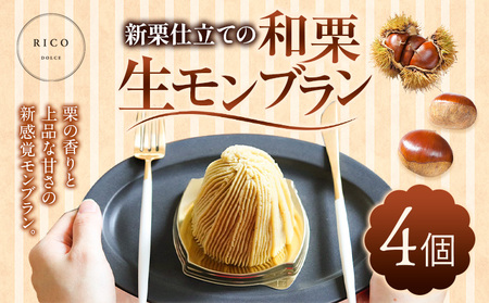 栗 ケーキ 新和栗の生モンブラン 4個入り 《60日以内に出荷予定(土日祝除く)》RICO DOLCE 熊本県 球磨郡 山江村 スイーツ お菓子 洋菓子 栗 冷凍 クリ