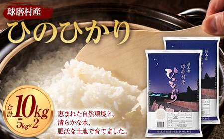 熊本県 球磨村産 ひのひかり 10kg （5kg×2袋） FKP9-423