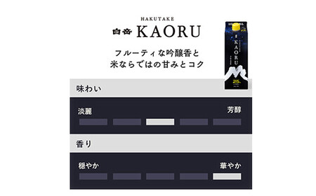 高橋酒造　「白岳KAORU」25度900ml 6本セット