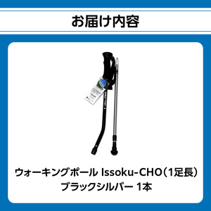 ウォーキングポール Issoku-CHO（1足長） ブラックシルバー 1本