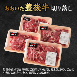 【期間限定】おおいた豊後牛切り落し 200g×4P+おおいた和牛生ハム 50g×1P