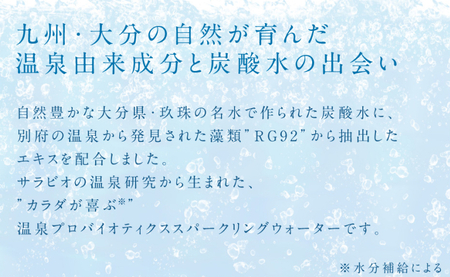 温藻 RG92 スパークリングウォーター 【炭酸水 別府温泉 サラビオ 温泉研究 奇跡 微生物 日本発 世界初 プロバイオティクス 健やか 自然 水分補給 ミネラル ジュース 美容 ご褒美 リフレッシュ 大分県 別府市 送料無料】_B007-016