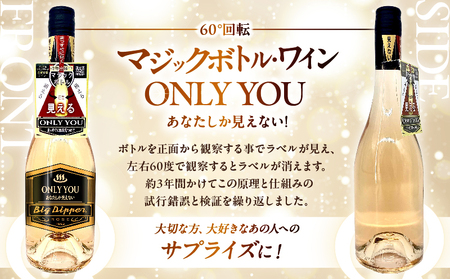 マジックボトル・ワイン ONLY YOU(1本)＆光るグラスBacada!セット(2個)_B115-021
