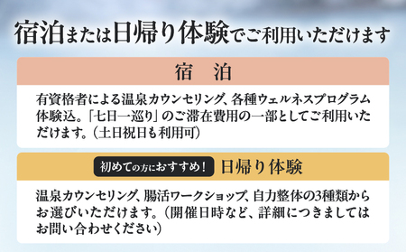 【宿泊・日帰り体験に使えるギフトチケット】七日一巡り/湯治リトリート【5,000円】_B187-005