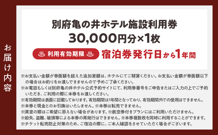 別府亀の井ホテル施設利用券(30,000円分)_B014-006