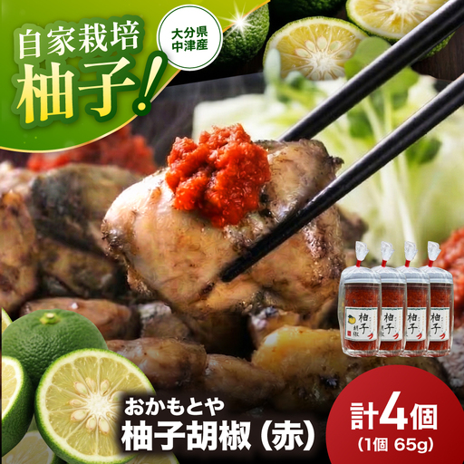 柚子胡椒(赤) 65g×4個 | 柚子こしょう 柚子コショウ 柚子ごしょう ゆずごしょう ゆずこしょう 大分県産 九州産 中津市