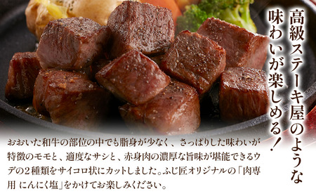 おおいた和牛のサイコロステーキ 150g×2 合計約300g 肉専用 にんにく塩付き | お肉 肉 牛肉 サーロイン ステーキ サイコロステーキ ステーキ丼 豊後牛 ブランド牛 国産牛 おかず バーベキュー 冷凍 大分県産 九州産 国産 大分県 中津市