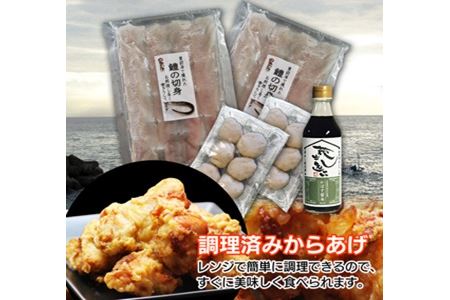 中津名物2大横綱セット 中津からあげ 唐揚げ 調理済 鱧のすり身だんご かぼすポン酢 おかず お惣菜 大分県中津市 ふるさと納税サイト ふるなび