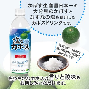 塩とカボス 495ml×24本 | 大分県産かぼす 水分補給 スポーツ飲料 かぼす ジュース 詰め合わせ 大分県 中津市 九州産