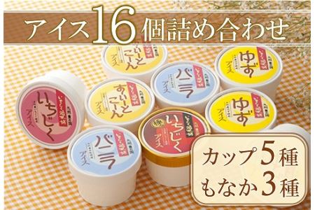 8種アイス詰め合わせセット各2個 計16個 地元産食材使用 いちじく ゆず