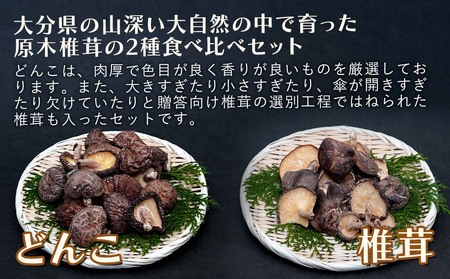 大分県産 原木椎茸2種食べ比べセットD(どんこ・椎茸) 乾燥椎茸 干し
