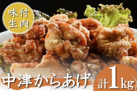 中津からあげ(醤油・塩だれセット：味付生肉) 1kg 家庭調理 細川 やぶれ親爺 唐揚げ からあげ から揚げ レンジ 冷凍 冷凍食品 弁当 おかず お惣菜 おつまみ 大分県 中津市 熨斗対応可