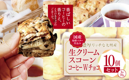 国産発酵バター仕込み濃厚リッチな九州産生クリームスコーン コーヒーＷチョコ10個セット | お菓子 菓子 おかし 洋菓子 焼き菓子 イギリス菓子 コーヒースコーン チョコスコーン コーヒー チョコ おやつ デザート スイーツ 手作り ティータイム アフタヌーンティー 大分県 中津市