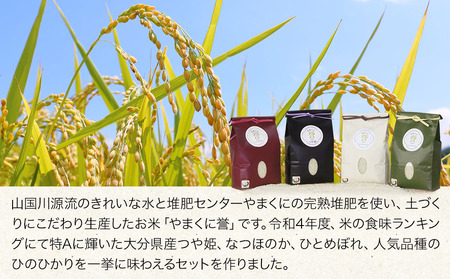 先行予約】【令和6年産新米】九州米・食味コンクール最優秀賞受賞 大分県中津産やまくに誉 4品種食べ比べセット 1kg×4袋 合計4kg つや姫  ひとめぼれ なつほのか ひのひかり ブランド米 お米 精米 白米 九州産 熨斗対応可 | 大分県中津市 | ふるさと納税サイト「ふるなび」