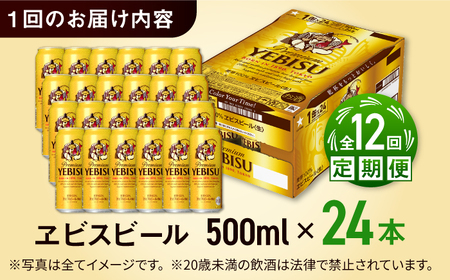 【全12回定期便】サッポロ ヱビスビール 500ml×24缶  合計288缶 /ビール お酒  エビス 大分 日田 サッポロビール / [ARDC066]