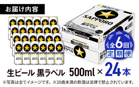 【全6回定期便】サッポロ生ビール 黒ラベル 500ml×24缶  合計144缶 /ビール お酒  黒ラベル 大分 日田 サッポロビール/ [ARDC080]
