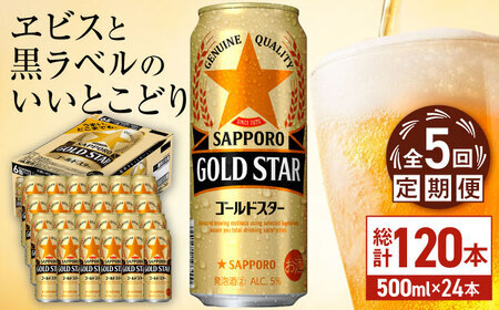 【全5回定期便】サッポロビール GOLD STAR 500ml×24缶 合計120缶  /ビール 発泡酒 ゴールドスター お酒 大分 日田/[ARDC124]