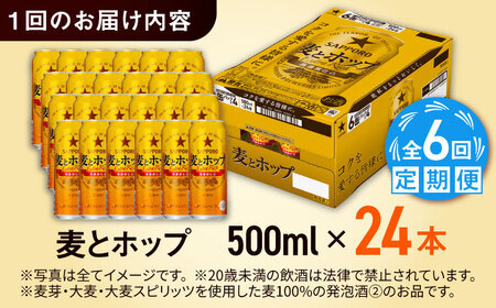 【全6回定期便】サッポロビール 麦とホップ 500ml×24缶 合計144缶  /ビール 発泡酒 お酒 大分 日田 /[ARDC137]