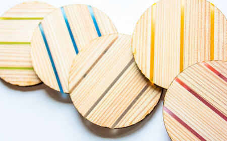 くりあコースター 5枚入 日田市 木製 コップ敷き コースター[ARAR001]