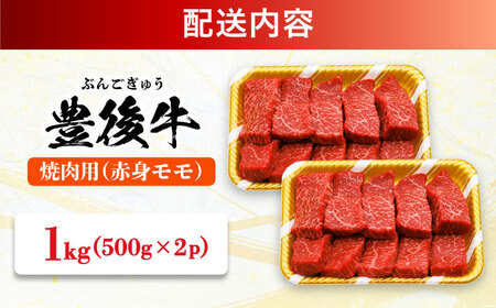 おおいた豊後牛 赤身モモ 焼肉用 1kg(500g×2P) 赤身 モモ 焼肉  冷凍 豊後牛 BBQ[AREI020]