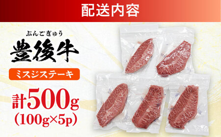【厳選希少部位】おおいた豊後牛 ミスジステーキ 500g(100g×5P) 日田市 黒毛和牛 ステーキ 牛肉 希少 豊後牛 ミスジ [AREI025]