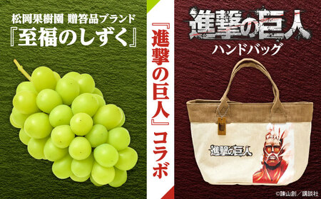 【先行予約・26年9月以降発送】進撃のシャインマスカット 1房 約700g ハンドバッグ付(超大型巨人) [AREJ002]